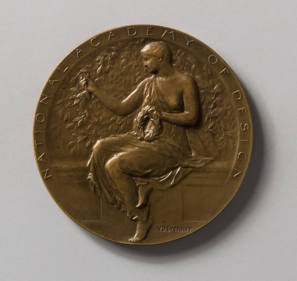 Award Medal of the National Academy of Design, Victor David Brenner (American, born Šiauliai, Lithuania (Shavli, Russian Empire) 1871–1924 New York), Bronze, American 