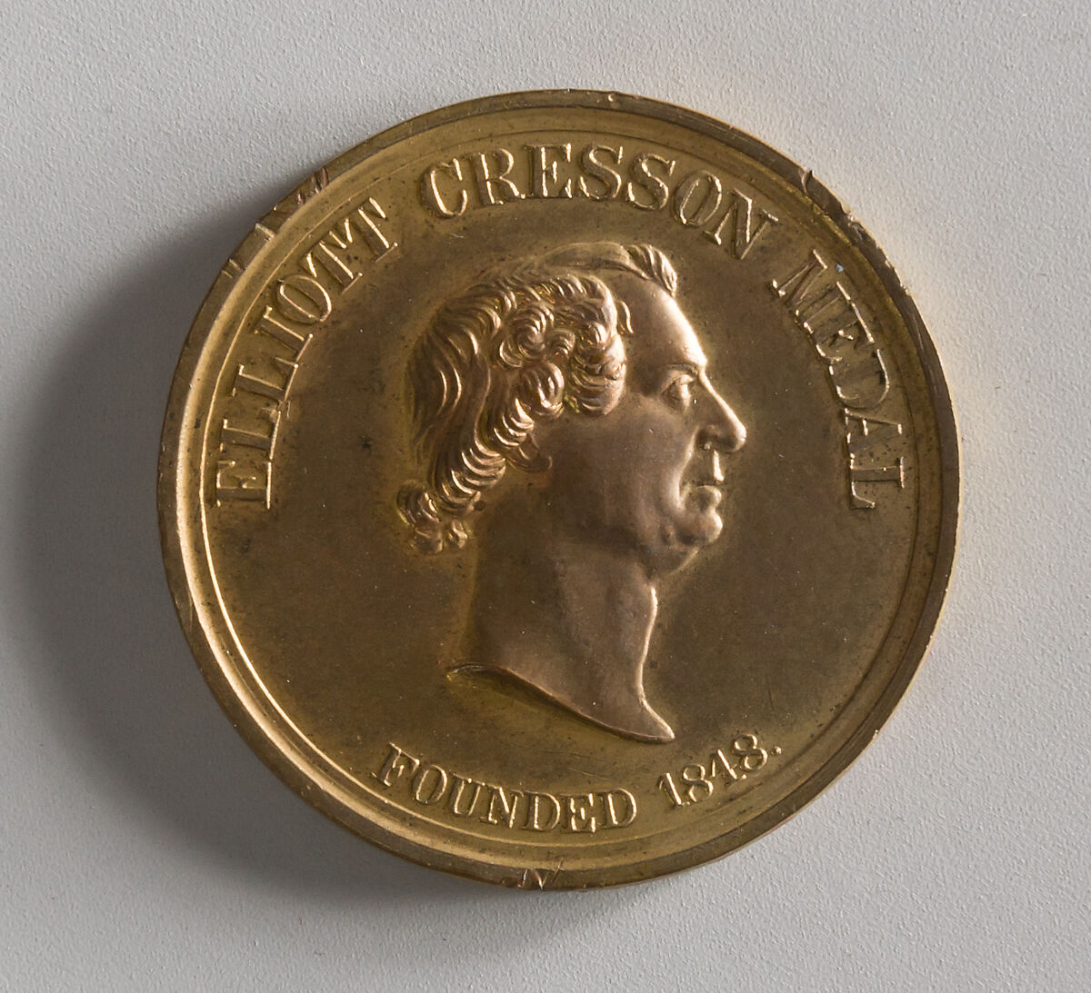 The Elliot Cresson Medal, Bronze and gold leaf, American 