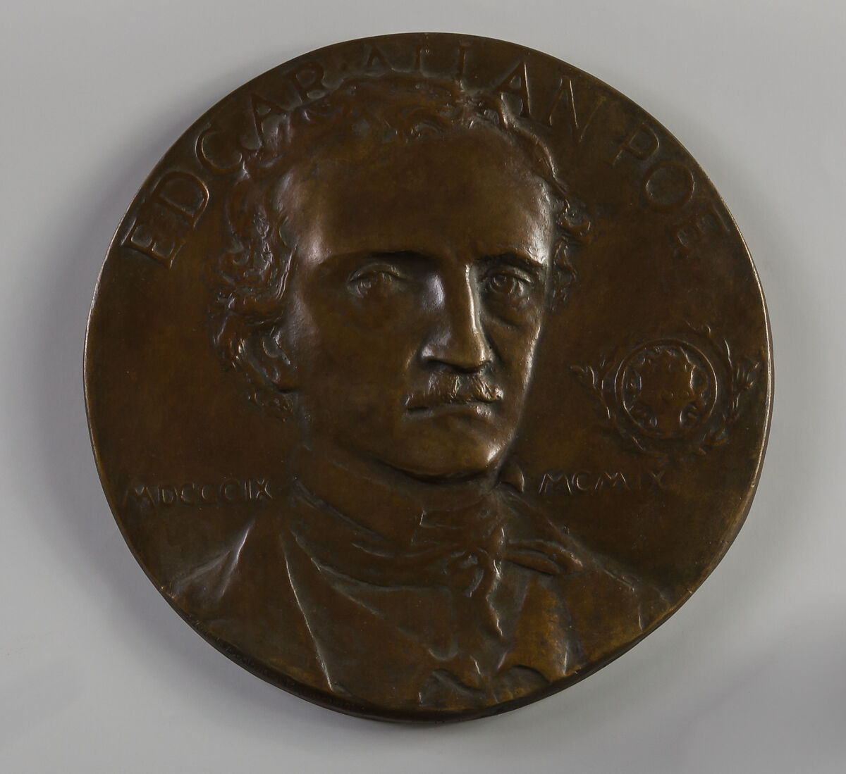 Grolier Club Memorial of Edgar Allen Poe, Edith Woodman Burroughs (American, Riverdale, New York 1871–1916 Flushing, New York), Bronze, American 