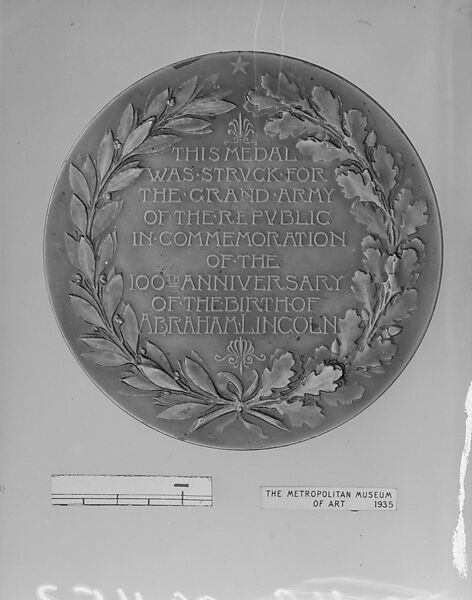 G. A. R. Memorial of Lincoln Centenary, Bronze, American