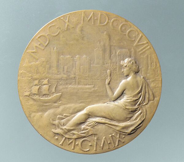 Commemorative Medal, The Hudson-Fulton Celebration, New York, John Flanagan (American, Newark, New Jersey 1865–1952 New York), Bronze, American