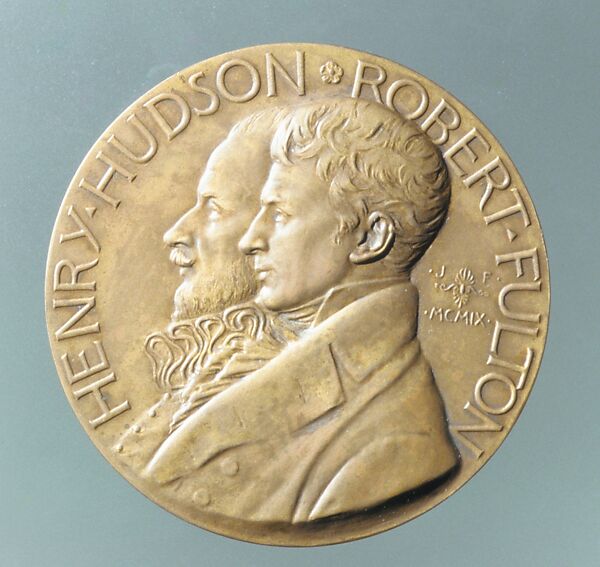 Commemorative Medal, The Hudson-Fulton Celebration, New York, John Flanagan (American, Newark, New Jersey 1865–1952 New York), Bronze, American