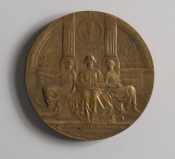Official Commemorative Medal, The Hudson-Fulton Celebration, New York, Emil Fuchs (American, Vienna 1866–1929 New York), Bronze, American