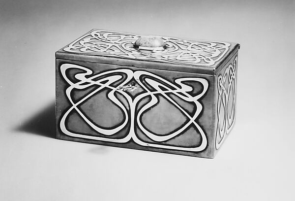 Box, Attributed to Otto L. Heintz (1877–1918), Bronze, silver, stone, American 