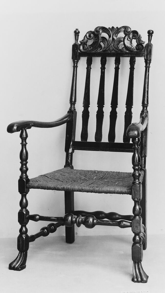 Banister-back armchair, Hard maple, soft maple, ash, American