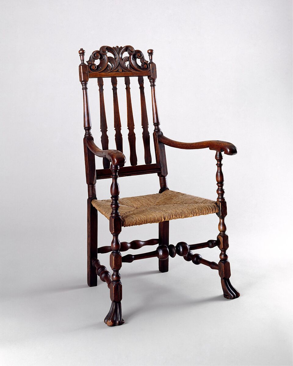 Banister-back armchair, Hard maple, soft maple, ash, American 