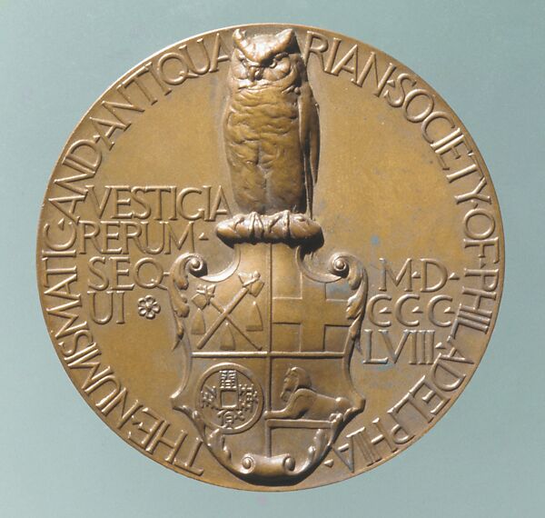 The Philadelphia Numismatic and Antiquarian Society, John Flanagan (American, Newark, New Jersey 1865–1952 New York), Bronze, American