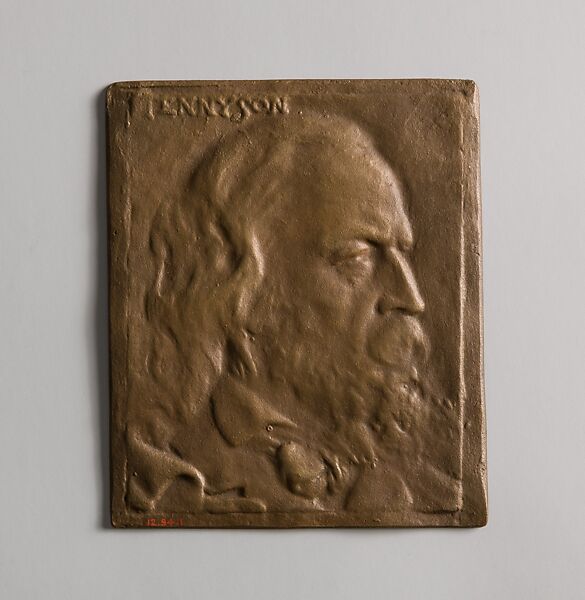 The Later Portrait of Tennyson, Ralph Bartlett Goddard (1861–1936), Bronze, American 