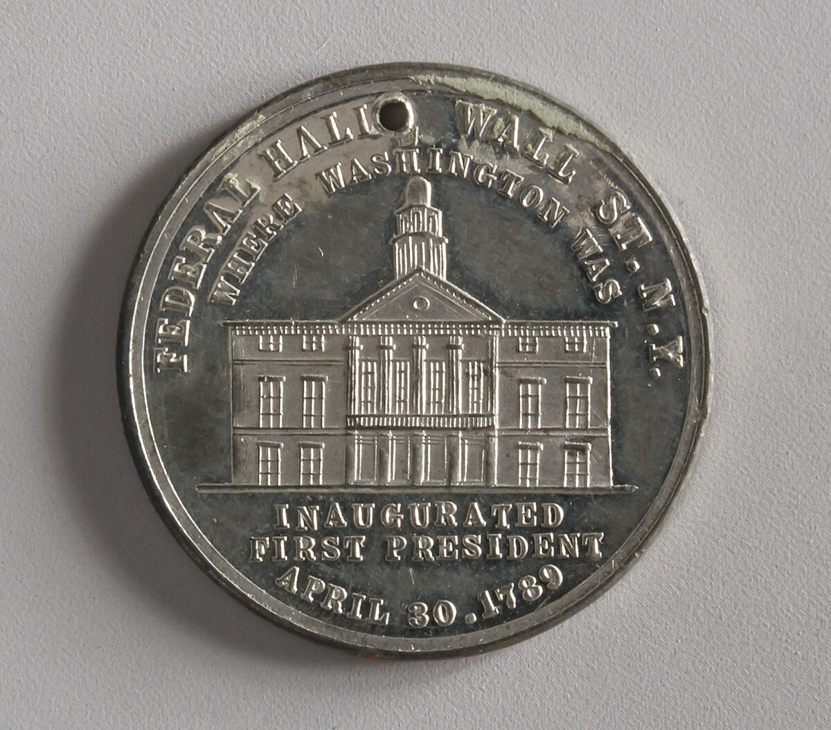 Centennial of Washington's Inauguration, White metal, American