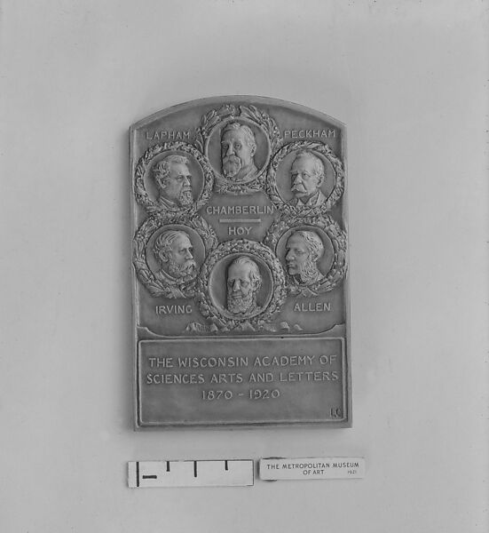 Semi-Centennial Medallion of the Wisconsin Academy of Sciences, Arts and Letters, Leonard Crunelle (1872–1944), Bronze, American