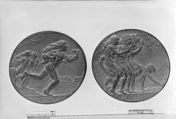 Incidents in the Hopi Prayer for Rain, Hermon Atkins MacNeil (American, Everett, Massachusetts 1866–1947 Queens, New York), Bronze, American