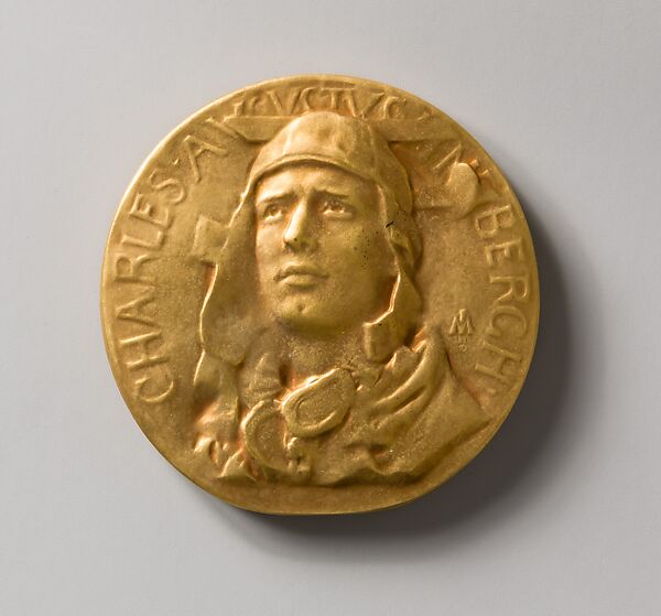 Commemorating Lindbergh's Trans-Atlantic Flight, 1927, Frederick William MacMonnies (American, New York 1863–1937 New York), Bronze and gold leaf, American