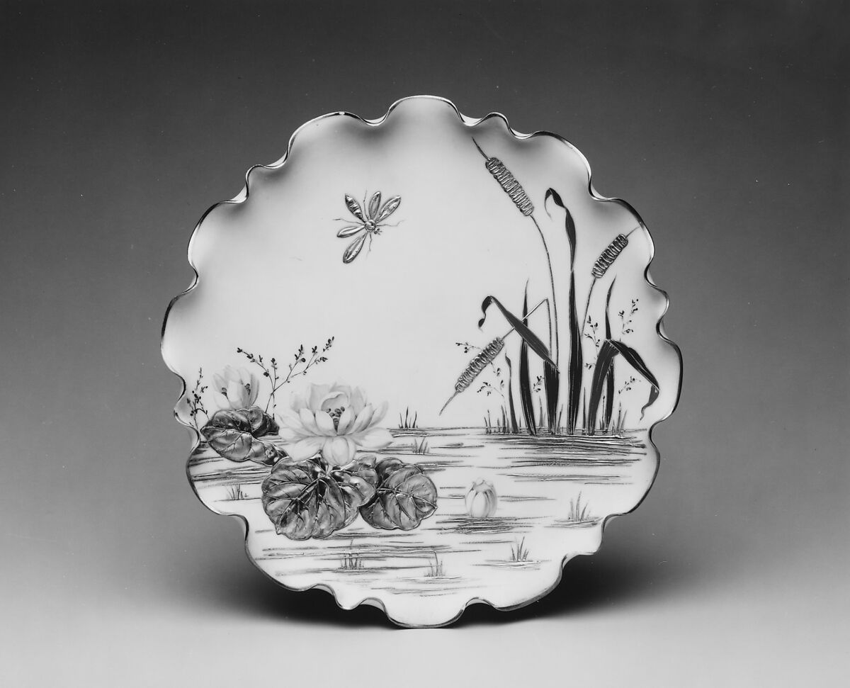 Plate, Ott and Brewer (American, Trenton, New Jersey, 1871–1893), Porcelain, American
