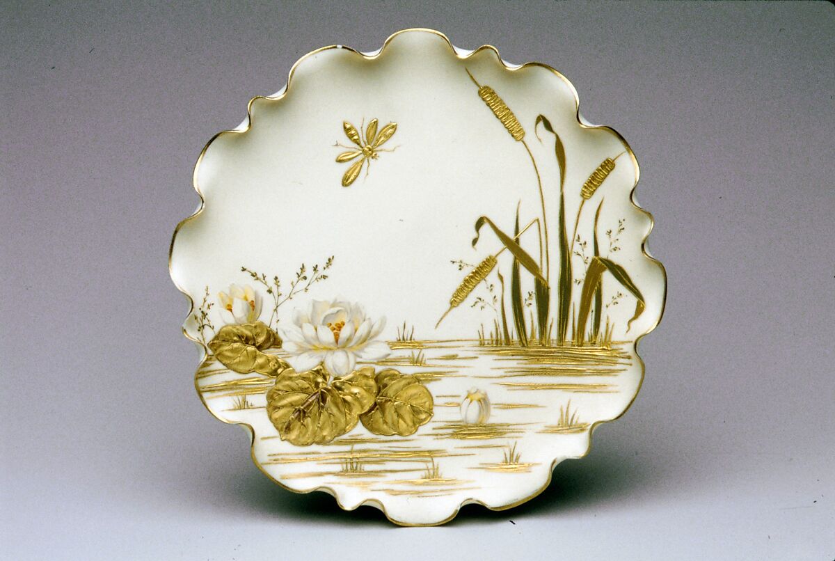 Plate, Ott and Brewer (American, Trenton, New Jersey, 1871–1893), Porcelain, American