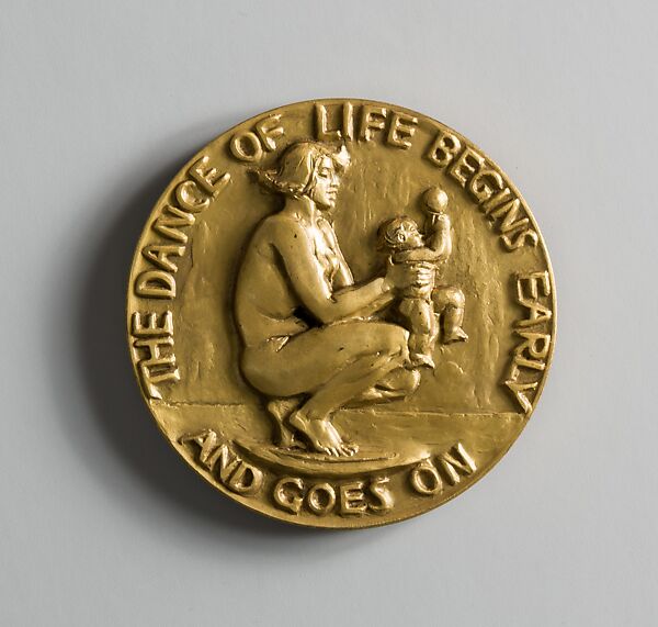 Life as a Dance, Alexander Stirling Calder (American, Philadelphia, Pennsylvania 1870–1945 Brooklyn, New York), Bronze and gold leaf, American 