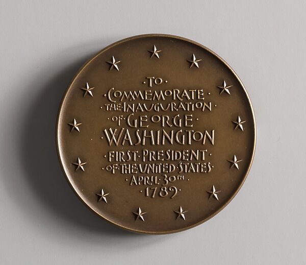 Sesquicentennial of Washington's Inauguration, Bronze, American