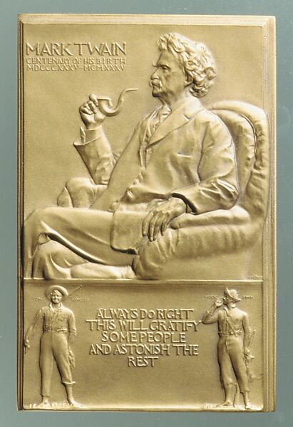 Mark Twain, John Flanagan (American, Newark, New Jersey 1865–1952 New York), Bronze, American 