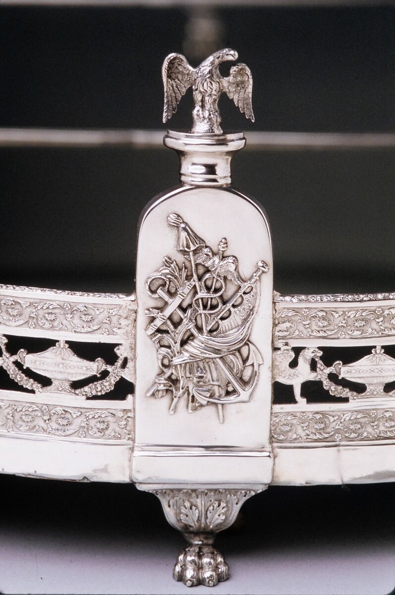 Plateau, John W. Forbes (1781–1864), Silver, glass with walnut, American