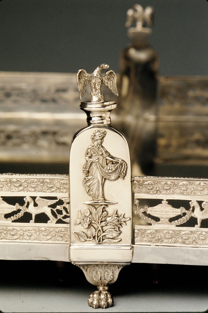 Plateau, John W. Forbes (1781–1864), Silver, glass with walnut, American