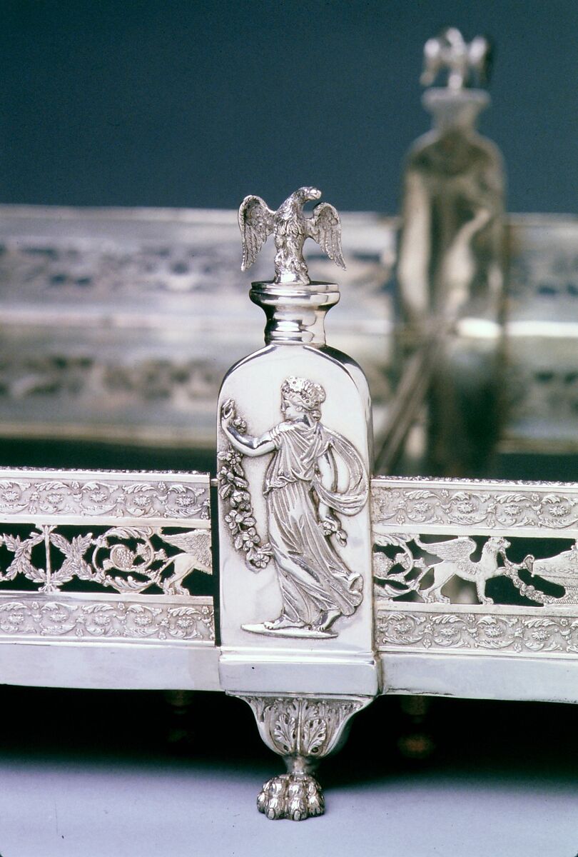 Plateau, John W. Forbes (1781–1864), Silver, glass with walnut, American
