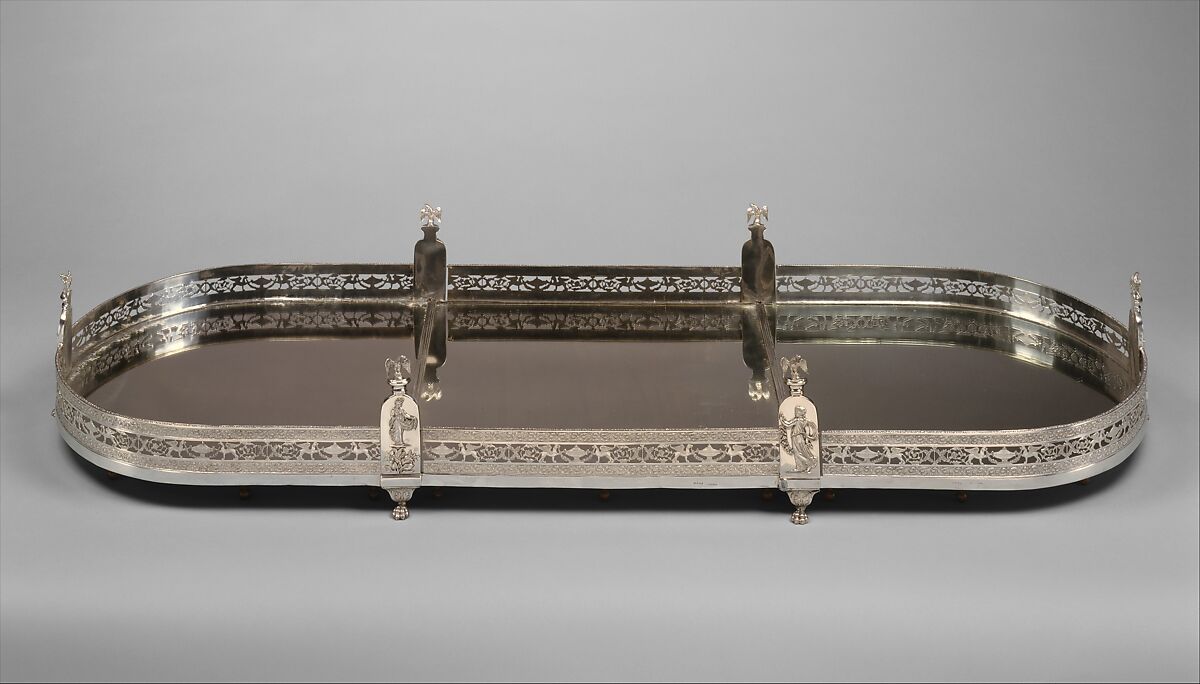 Plateau, John W. Forbes (1781–1864), Silver, glass with walnut, American 