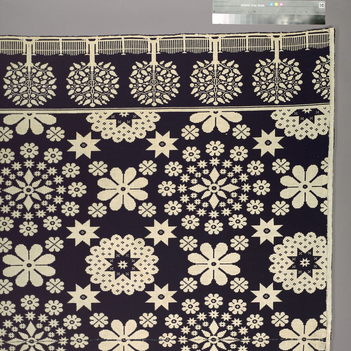 Coverlet, Harry Tyler (1801–1858), Wool, cotton, woven, American