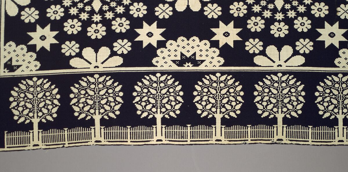 Coverlet, Harry Tyler (1801–1858), Wool, cotton, woven, American