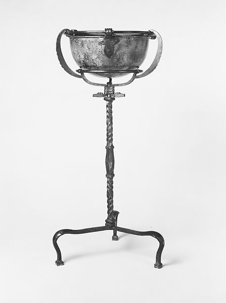 Bowl and Stand, Oscar Bruno Bach (1884–1957), Copper (patinated), bronze, iron, American 