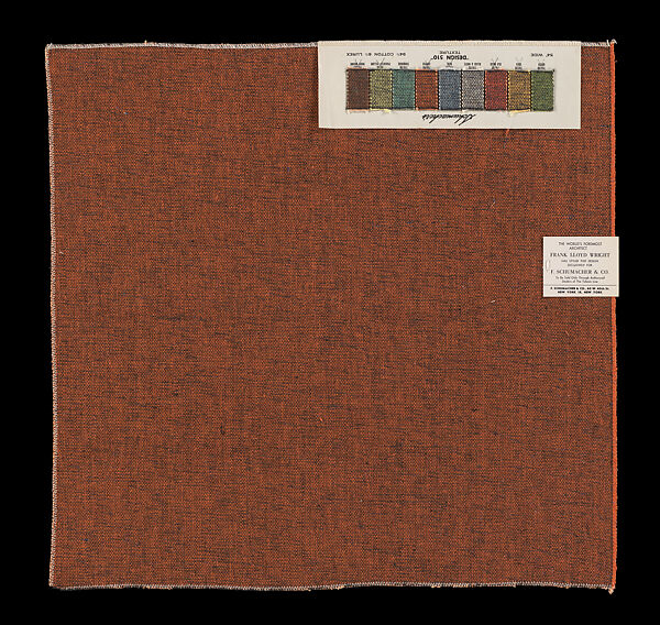 Sample, Design 510, Texture, Frank Lloyd Wright (American, Richland Center, Wisconsin 1867–1959 Phoenix, Arizona), Woven cotton, lurex, American