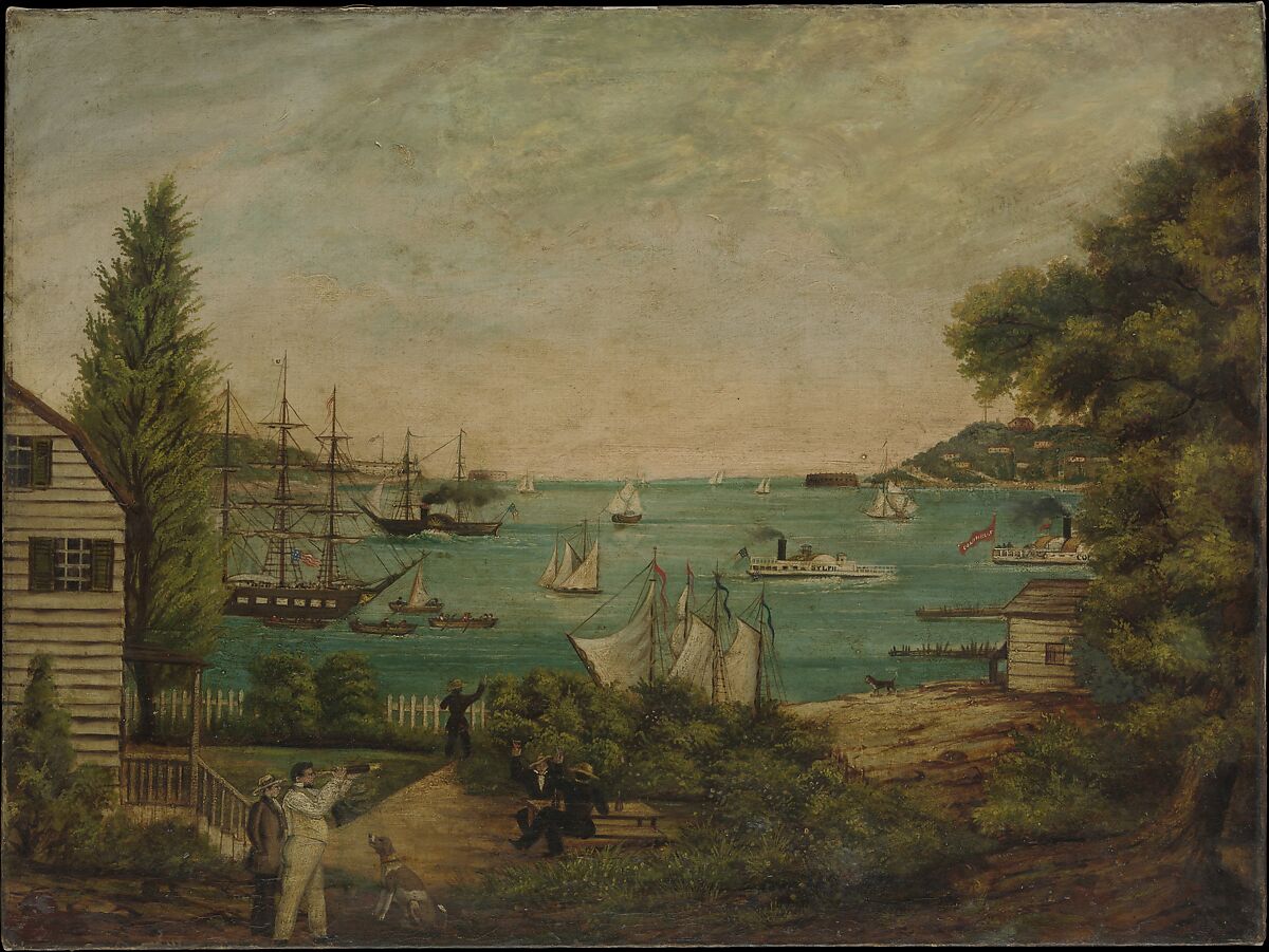 View from Staten Island, oil on canvas, American 