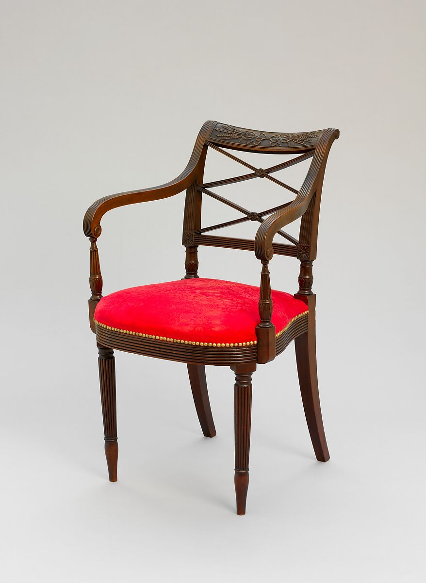 Armchair, Possibly Duncan Phyfe (American (born Scotland), near Lock Fannich, Ross-Shire, Scotland 1768/1770–1854 New York), Mahogany, American