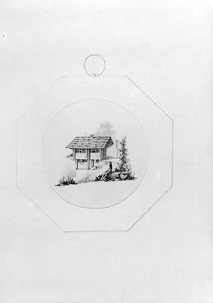Swiss Chalet (from Hosack Album), Graphite on off-white Bristol board, American