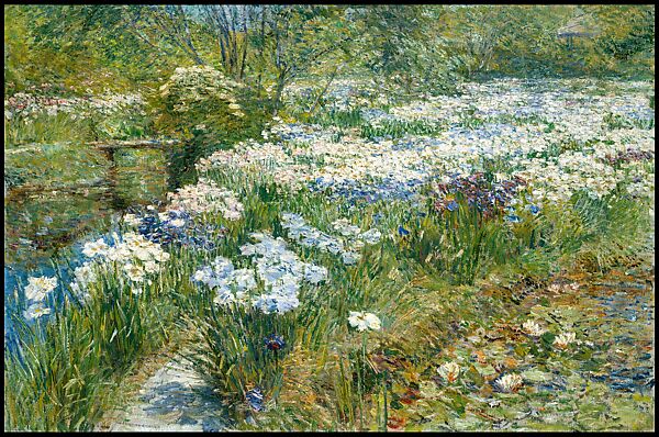 The Water Garden, Childe Hassam (American, Dorchester, Massachusetts 1859–1935 East Hampton, New York), Oil on canvas, American 