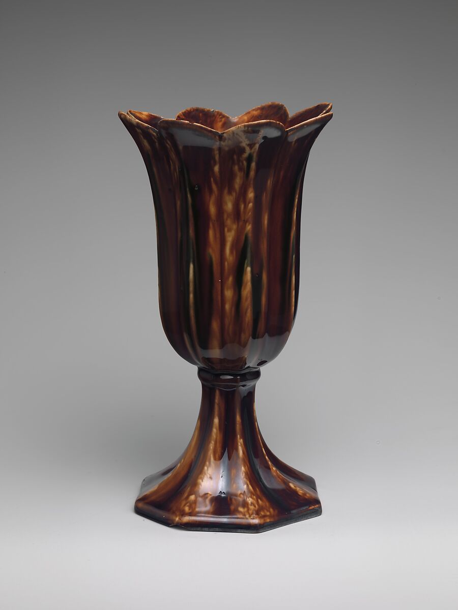 Celery Dish, Lyman, Fenton &amp; Co. (1849–52), Mottled brown earthenware, American 