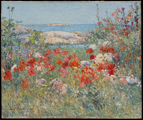 Celia Thaxter's Garden, Isles of Shoals, Maine, Childe Hassam (American, Dorchester, Massachusetts 1859–1935 East Hampton, New York), Oil on canvas, American 