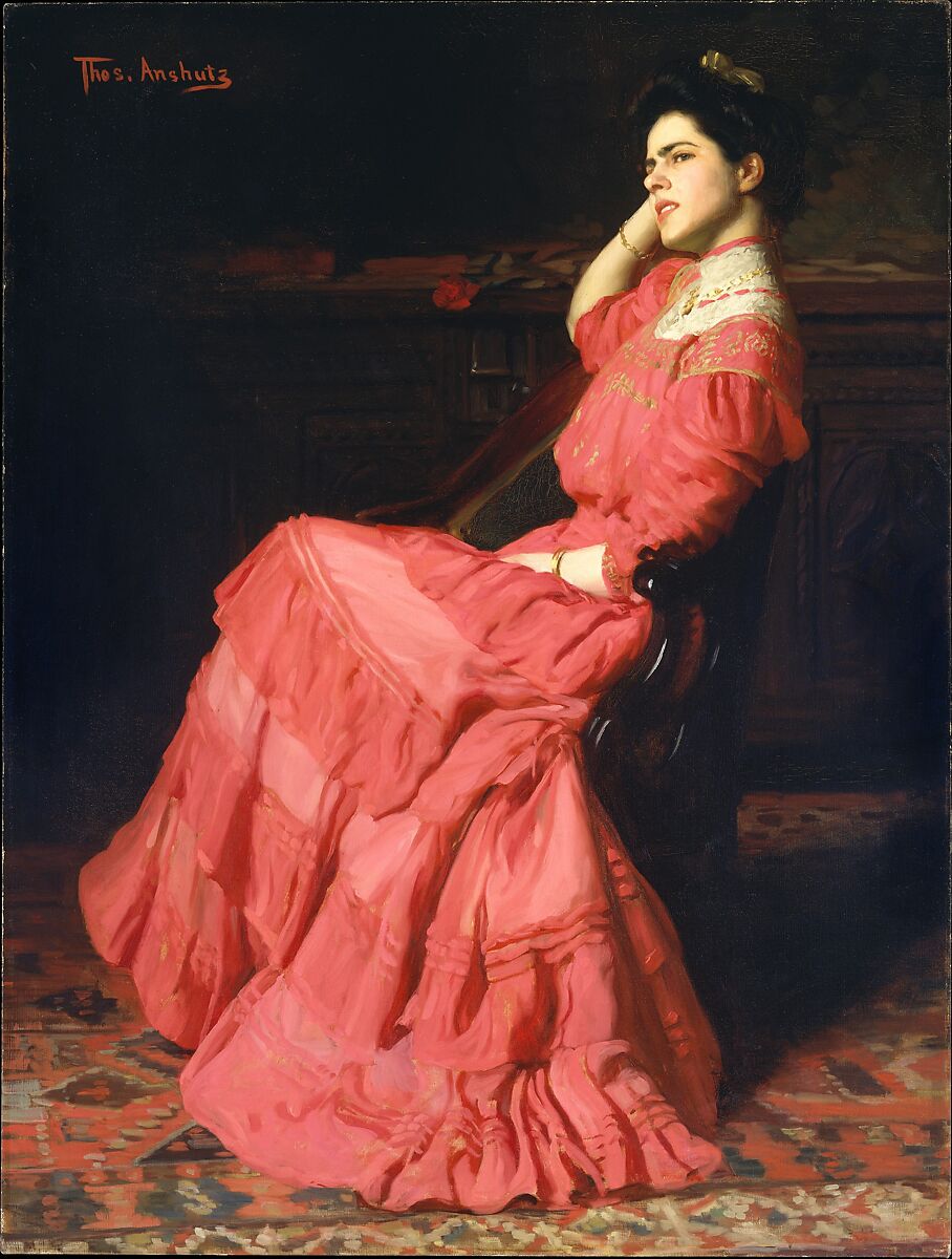 A Rose, Thomas Anshutz (American, Newport, Kentucky 1851–1912 Fort Washington, Pennsylvania), Oil on canvas, American 