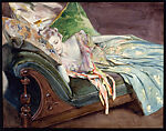 The Green Cushion, Irving Ramsey Wiles (1861–1948), Watercolor, graphite, and gouache on paper, American