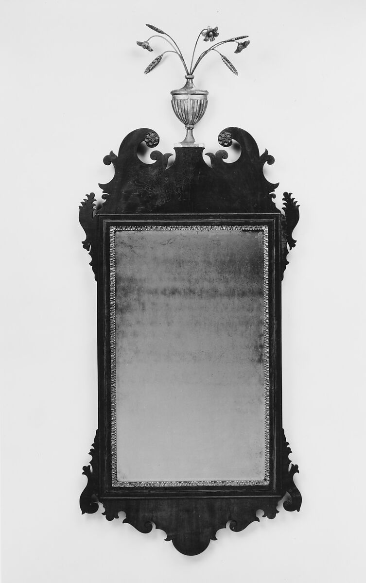 Looking Glass, James Stokes (ca. 1755–1831), Mahogany, mahogany veneer, Atlantic white cedar, pine, American 