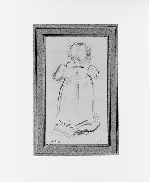 First Steps, Albert Sterner (American (born England), London 1863–1946 New York), Black chalk on light tan wove paper, American