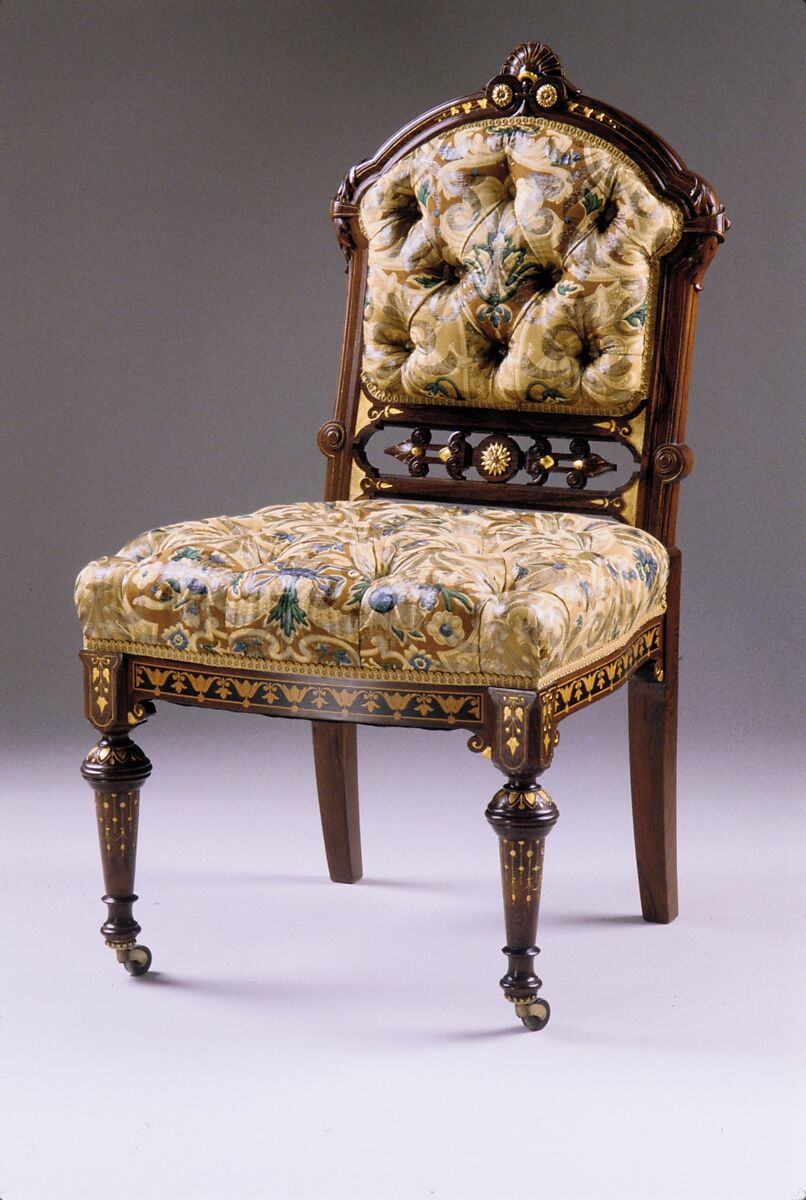 Side chair, Herter Brothers (German, active New York, 1864–1906), Rosewood; gilding, American 