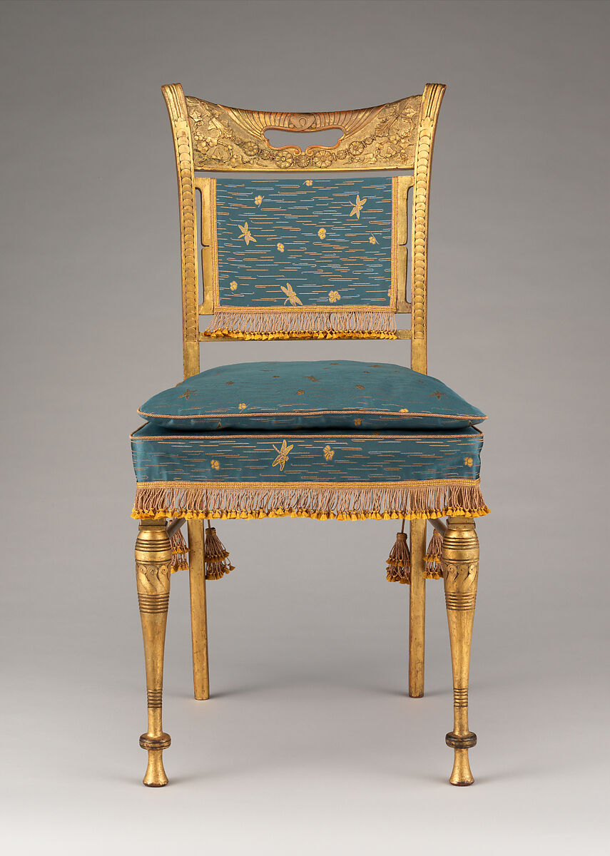 Side Chair, Herter Brothers (German, active New York, 1864–1906), Gilded maple, American 