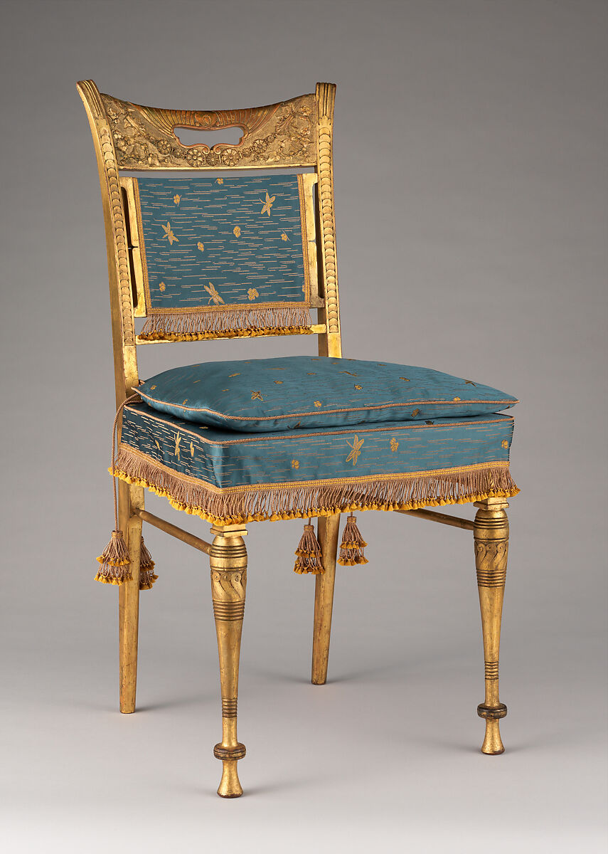 Side Chair, Herter Brothers (German, active New York, 1864–1906), Gilded maple, American