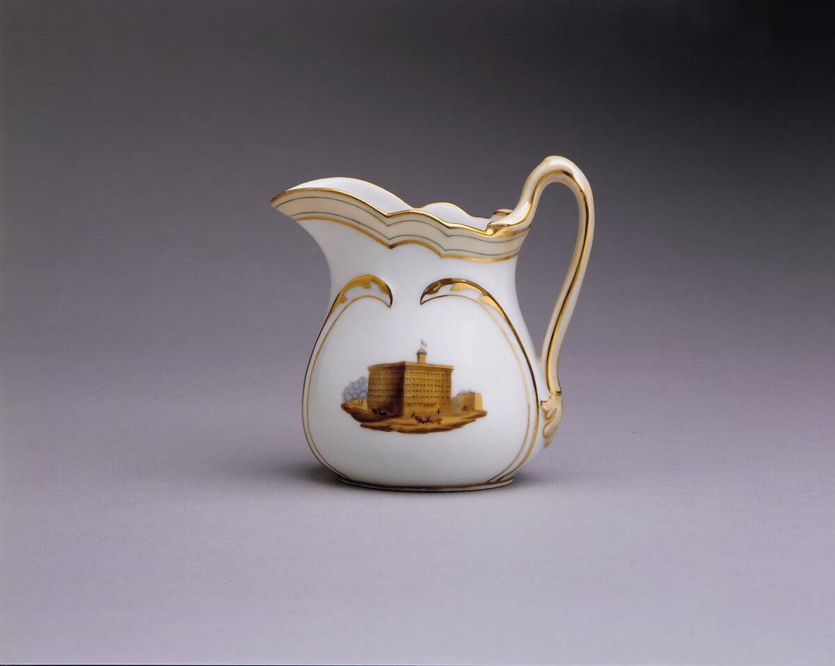 Pitcher, French Maker, Porcelain, overglaze enamel decoration and gilding, American