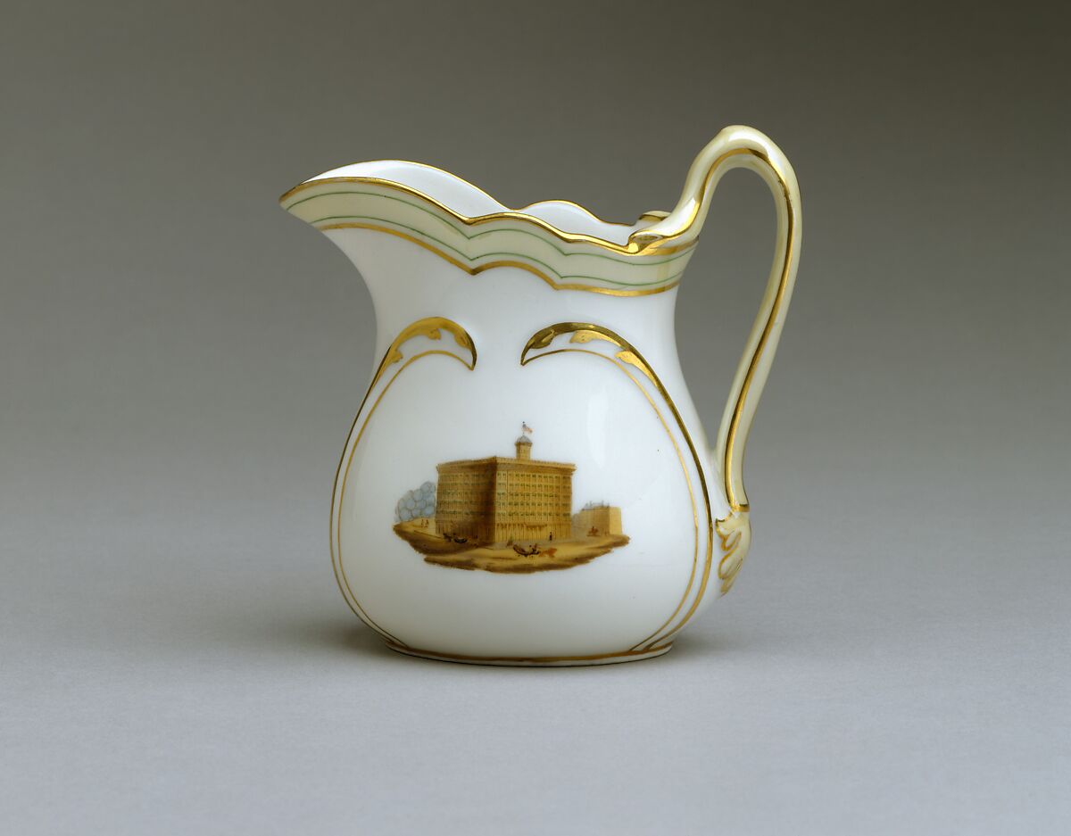 Pitcher, French Maker, Porcelain, overglaze enamel decoration and gilding, American 