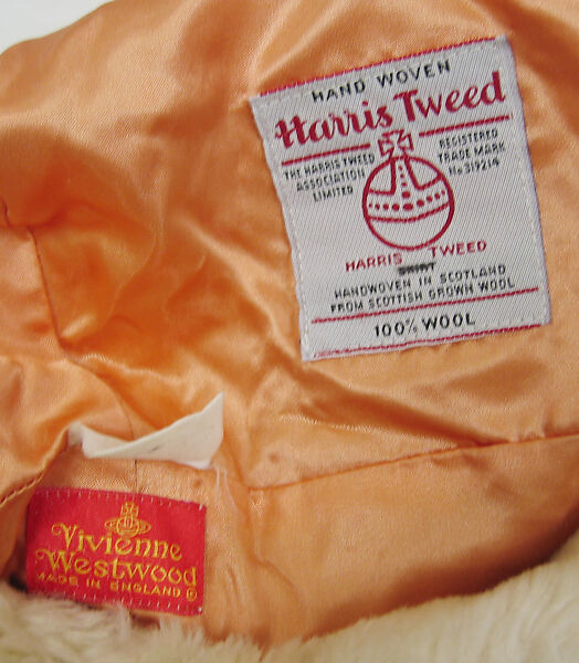 Hat, Vivienne Westwood (British, founded 1971), wool, synthetic fiber, acetate, British