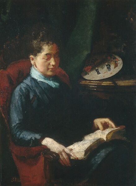 Woman Reading, Susan Macdowell Eakins (1851–1938), Oil on canvas, American 
