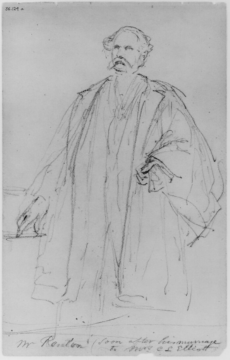 Portrait of Mr. Renton (from Sketchbook), Daniel Huntington (American, New York 1816–1906 New York), Graphite on off-white wove paper, American 