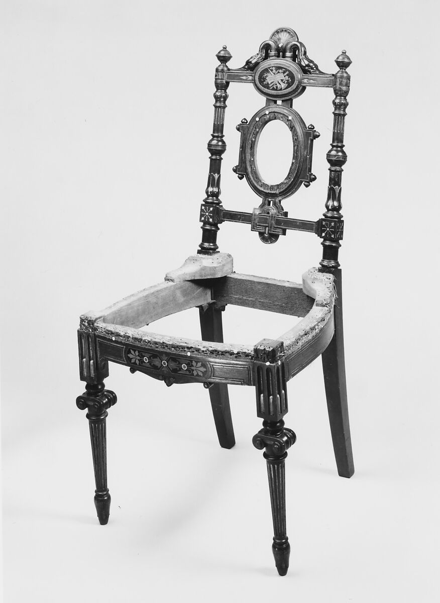 Chair, Herter Brothers (German, active New York, 1864–1906), Rosewood; marquetry of various woods; gilding composition material, American