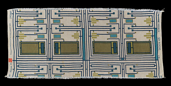 Piece, Design 105, Printed Linen, Frank Lloyd Wright (American, Richland Center, Wisconsin 1867–1959 Phoenix, Arizona), Linen, printed, American 