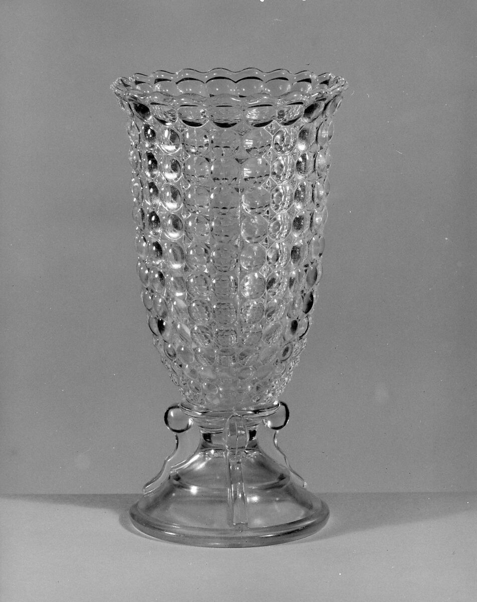 Celery Vase, Adams and Company, Pressed yellow glass, American 
